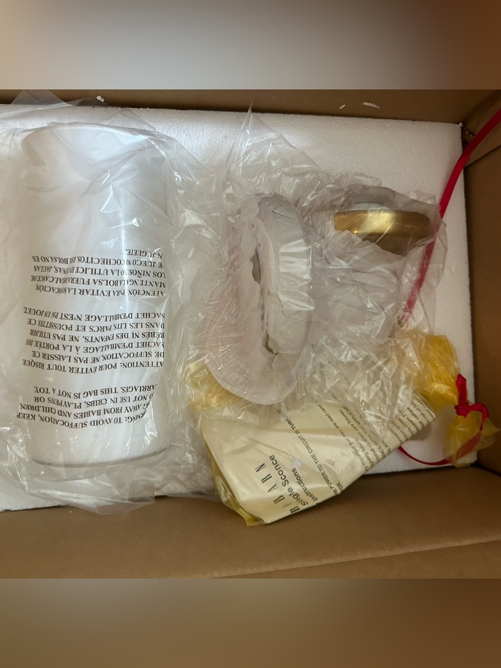 New in Box Pottery Barn Brass Mercer Single Tube Wall Sconce, Wall Light Fixture